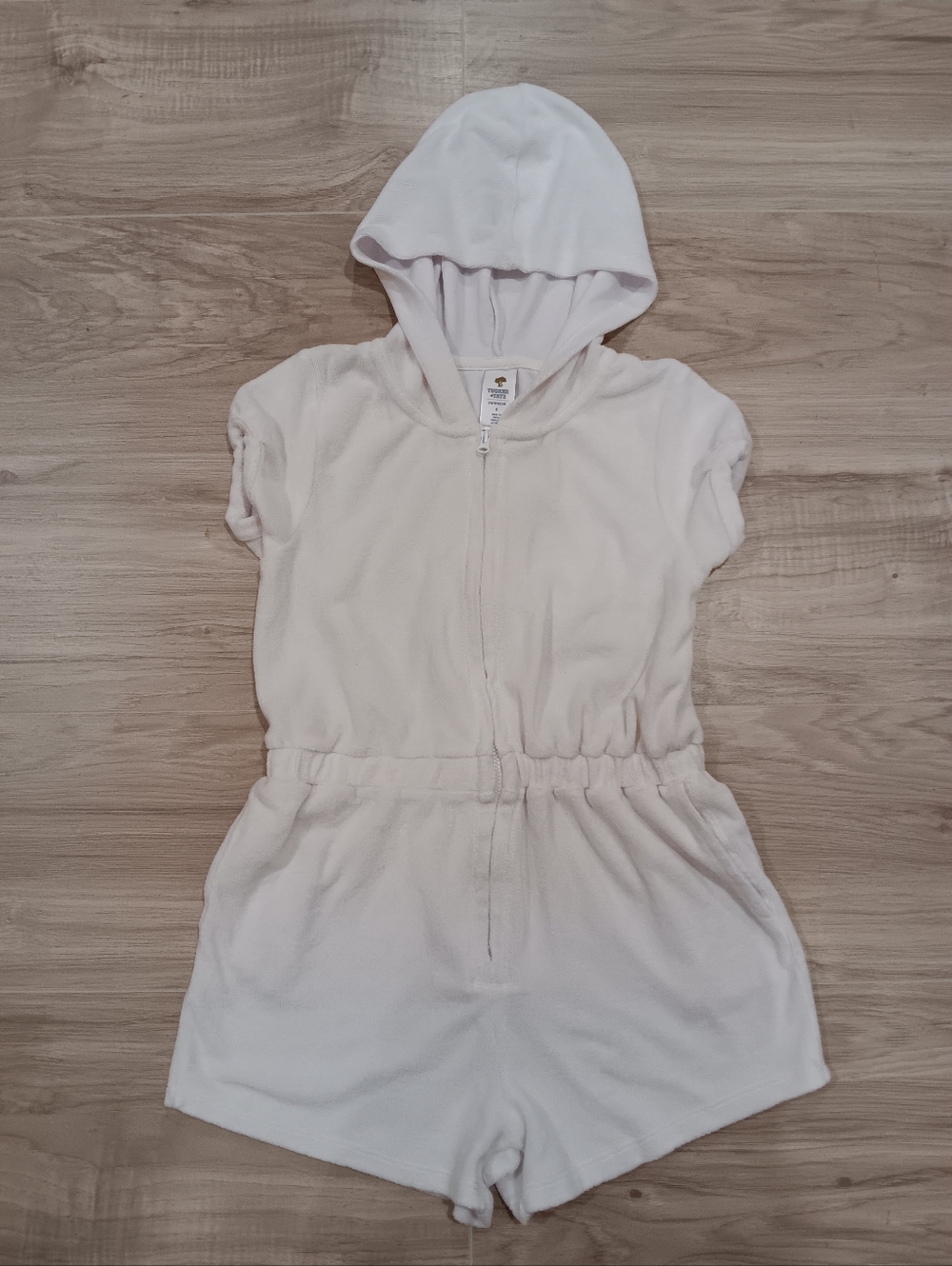 Tucker + Tate Girl's Terry Cloth Hooded Rumper Coverup White 8